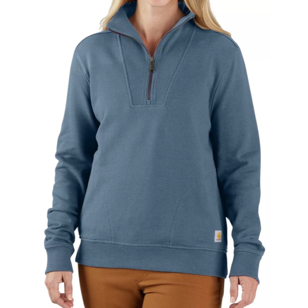 Carhartt Women's Steel Blue Half-Zip Sweatshirt